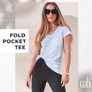 CAbi Light Blue Fold Pocket Tee Size XS